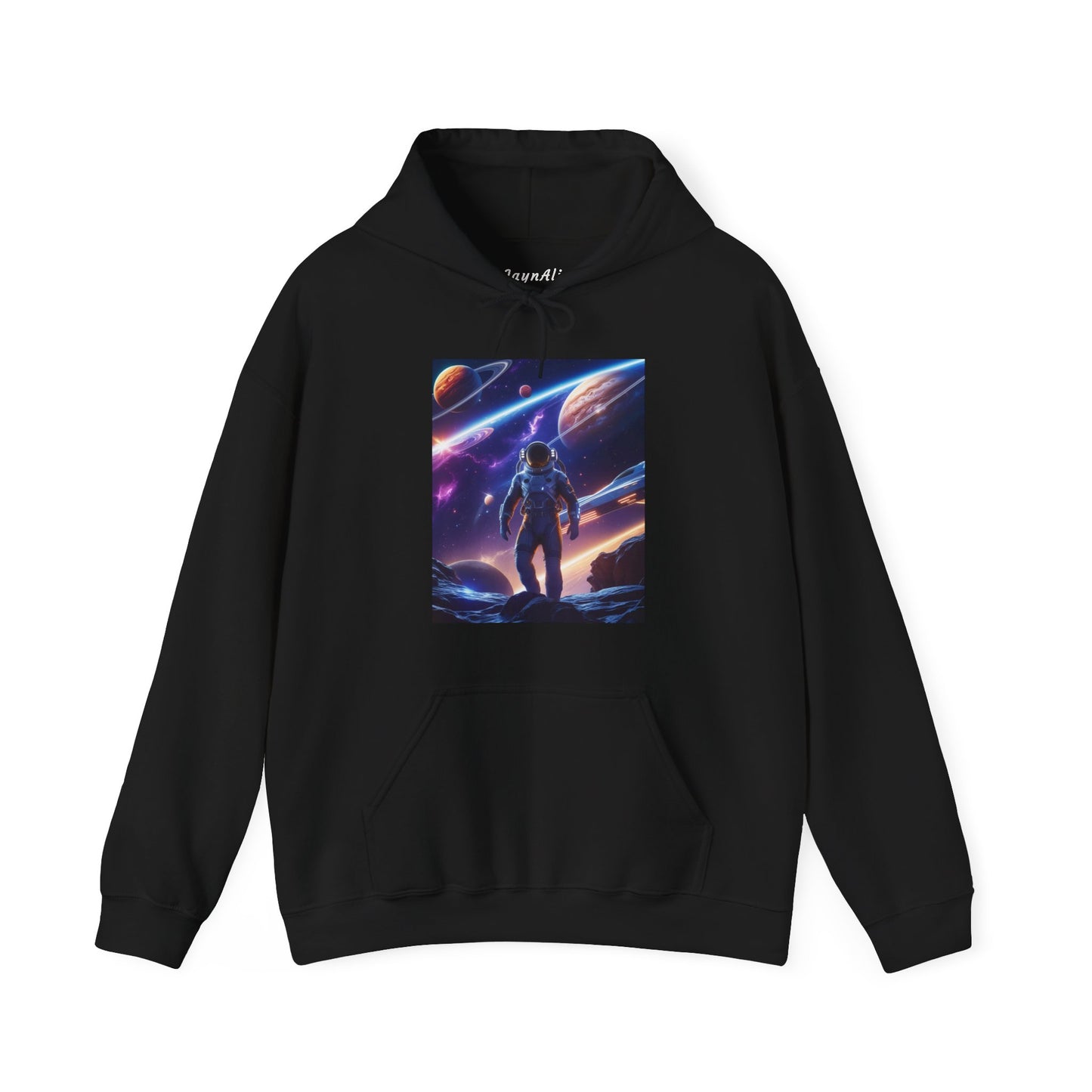 Cosmic Adventure Hooded Sweatshirt - Starry Night Graphic Unisex Sweatshirt