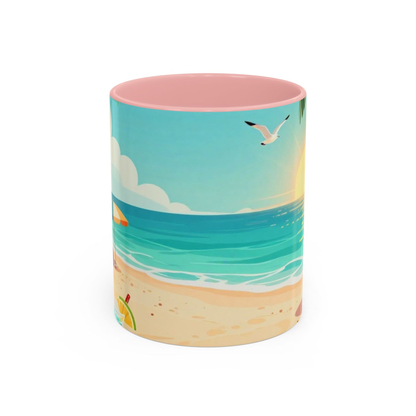 Beach Sunrise Coffee Mug — Tropical Ocean Scene Accent Mug (11/15oz)
