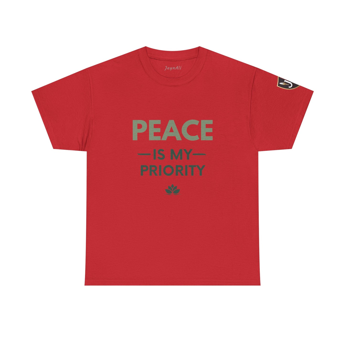 Peace is My Priority Unisex Heavy Cotton Tee, Relaxed Fit T-Shirt, Mindfulness Shirt, Gift for Meditation Lovers