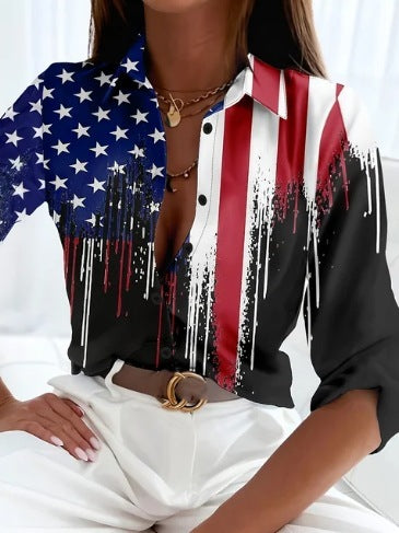 Women's Printed Long Sleeve Shirt – Stylish, Soft & Versatile