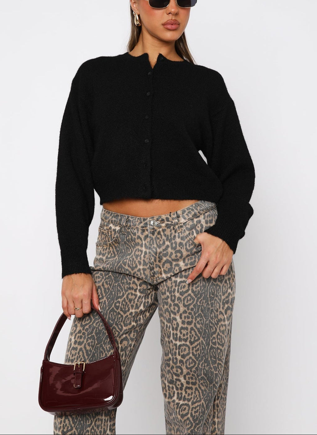 Comfort And Casual Solid Color Woolen Cardigan Short Coat Top Sweater