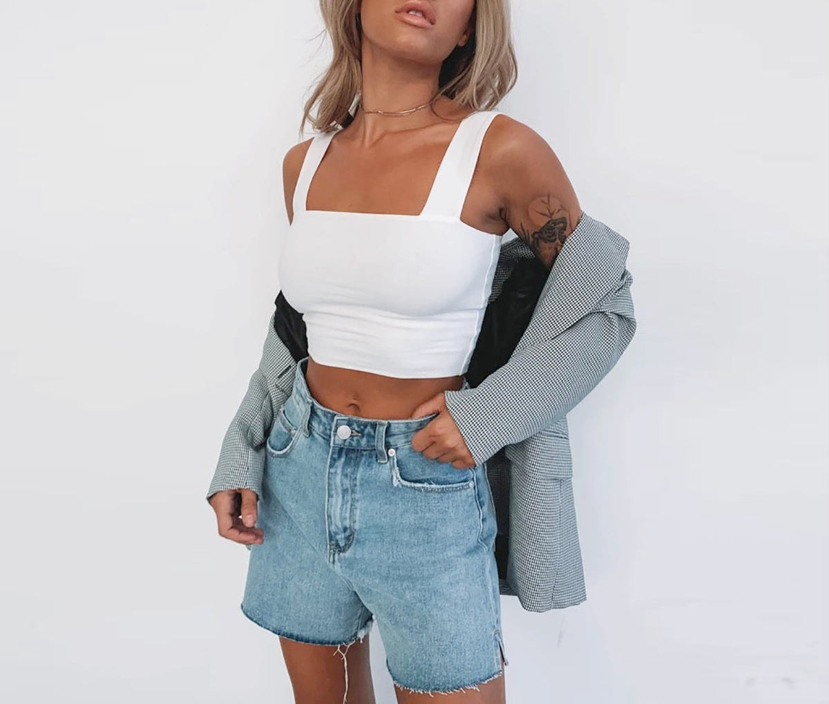 Summer Chic Ribbed Crop Tank – Women’s Sleeveless Streetwear Top