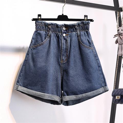 Elastic Waist Denim Shorts