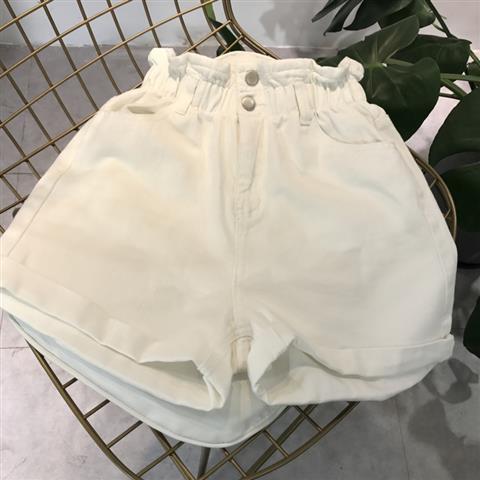 Elastic Waist Denim Shorts