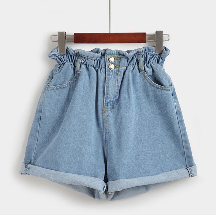Elastic Waist Denim Shorts