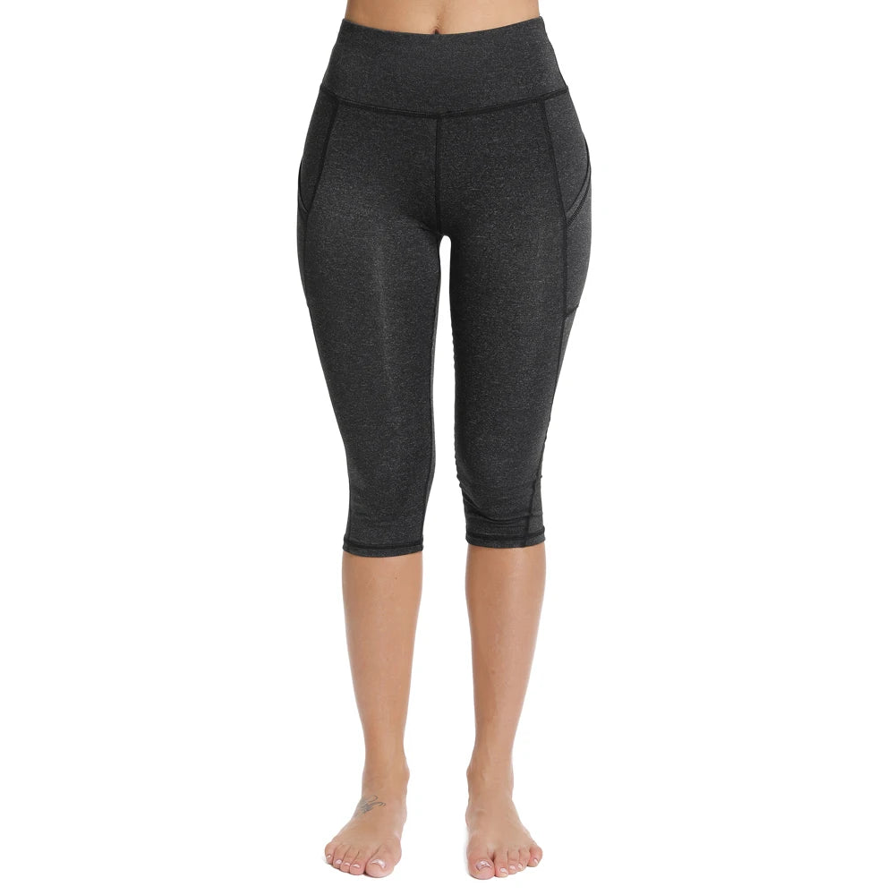 Women's 3/4 High-Waist Sport Capris – Fitness Leggings with Pockets