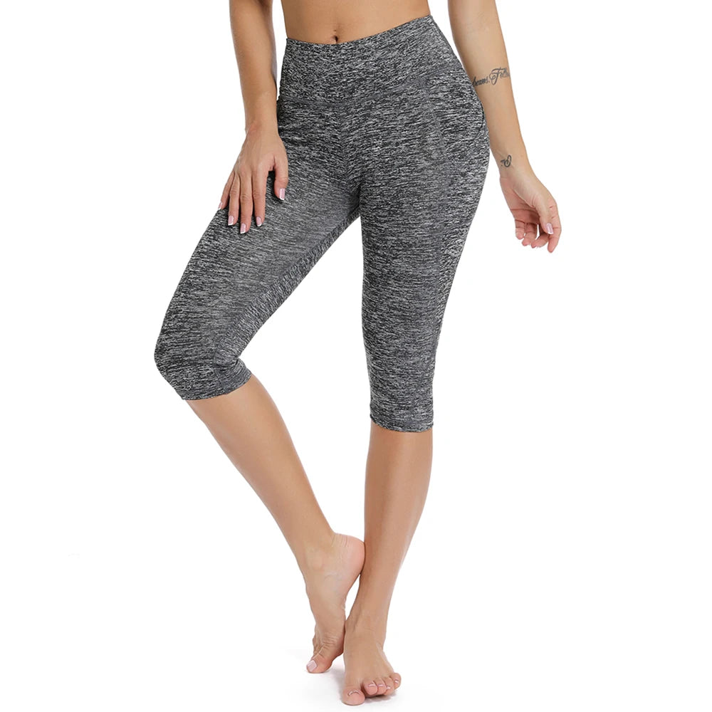 Women's 3/4 High-Waist Sport Capris – Fitness Leggings with Pockets