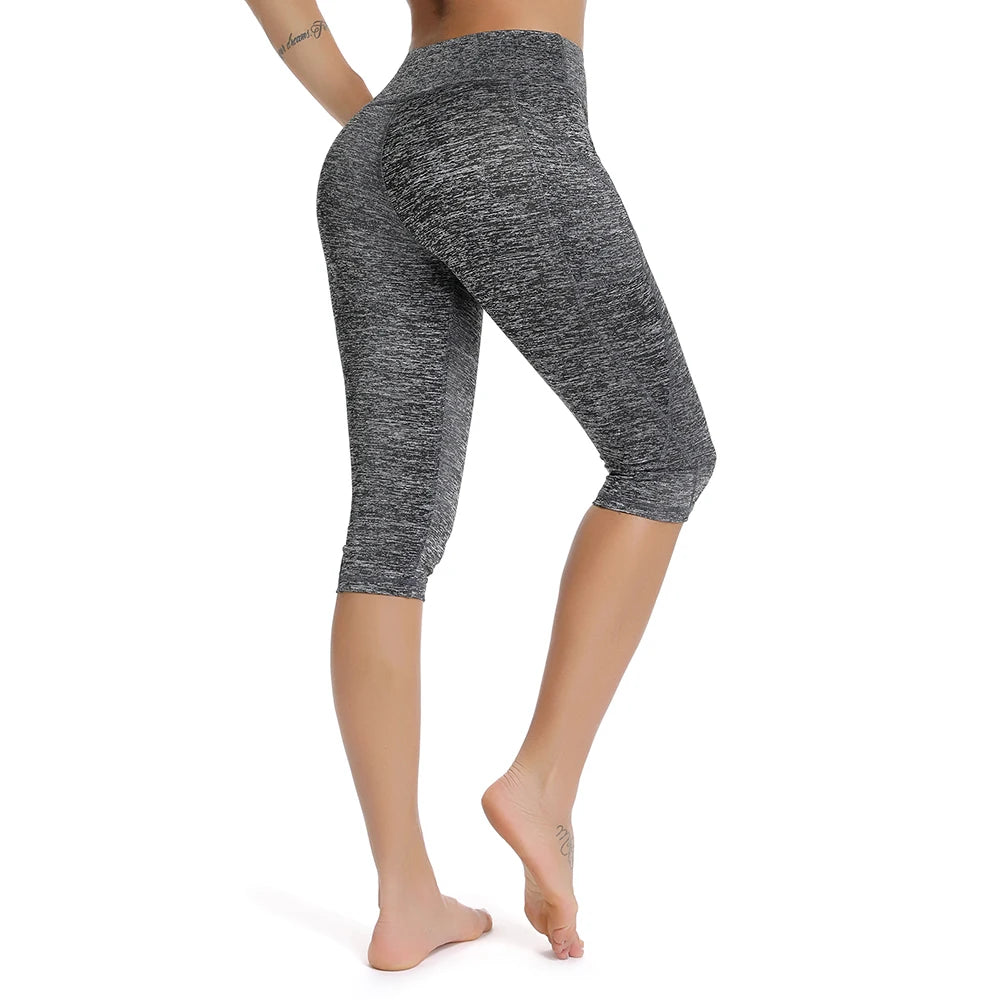 Women's 3/4 High-Waist Sport Capris – Fitness Leggings with Pockets