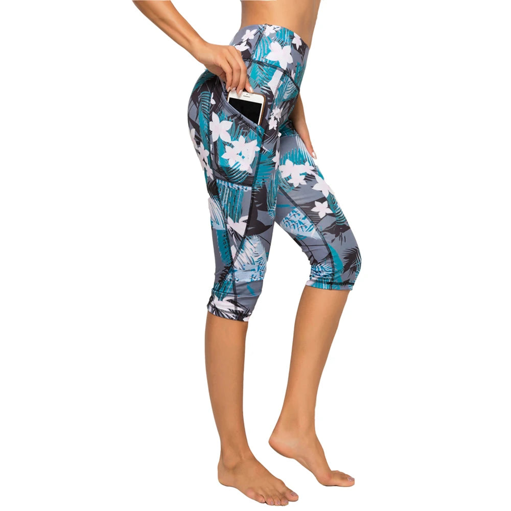Women's 3/4 High-Waist Sport Capris – Fitness Leggings with Pockets