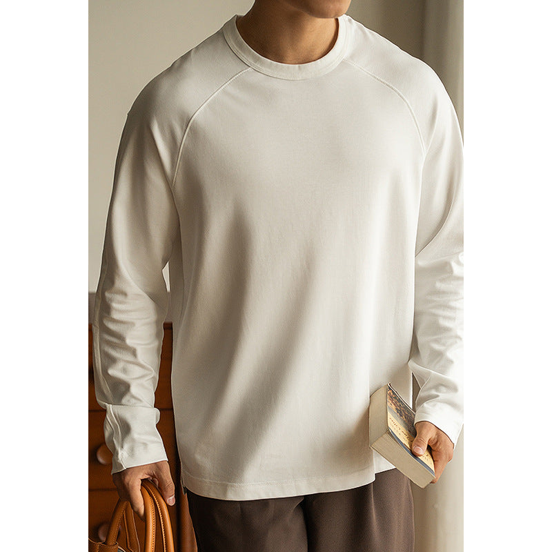 Men's loose Long Sleeve Solid Color Bottoming Shirt – Casual & Layer-Ready