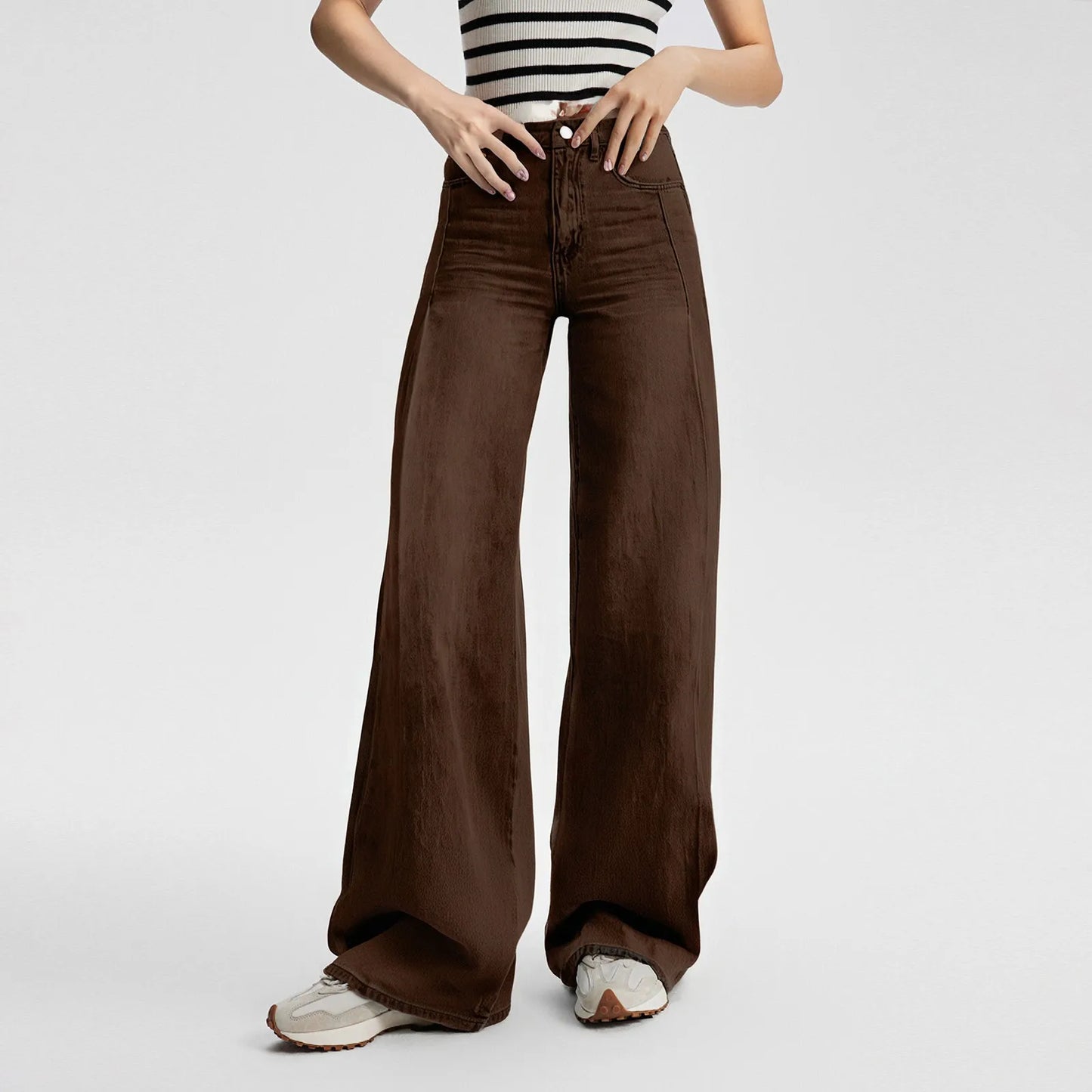 Vintage Irregular High Waist Wide Leg Jeans – Baggy Slimming Streetwear for Women