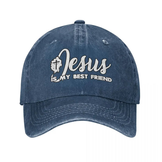 Jesus Is My Best Friend Classic Denim Christian Baseball Cap