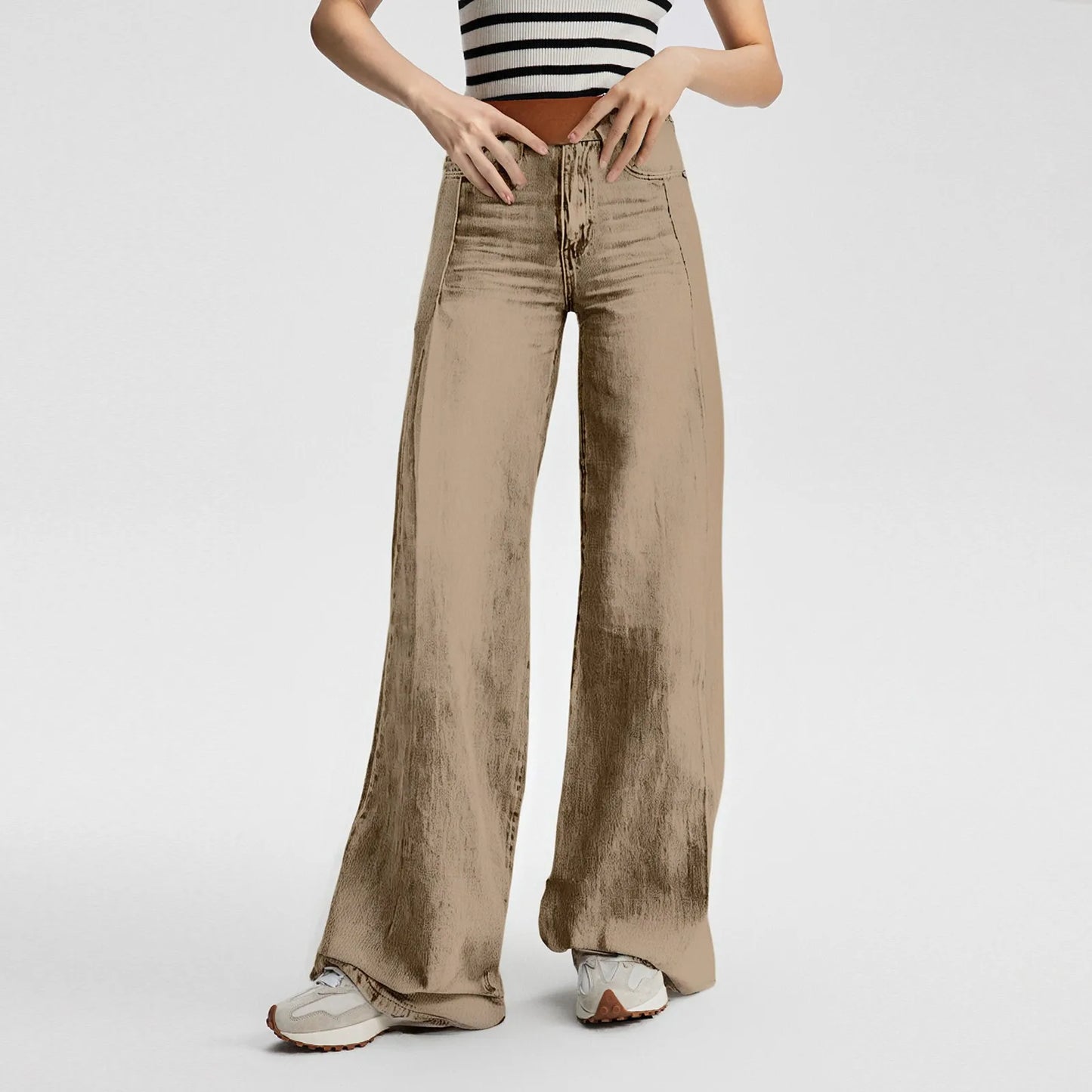 Vintage Irregular High Waist Wide Leg Jeans – Baggy Slimming Streetwear for Women