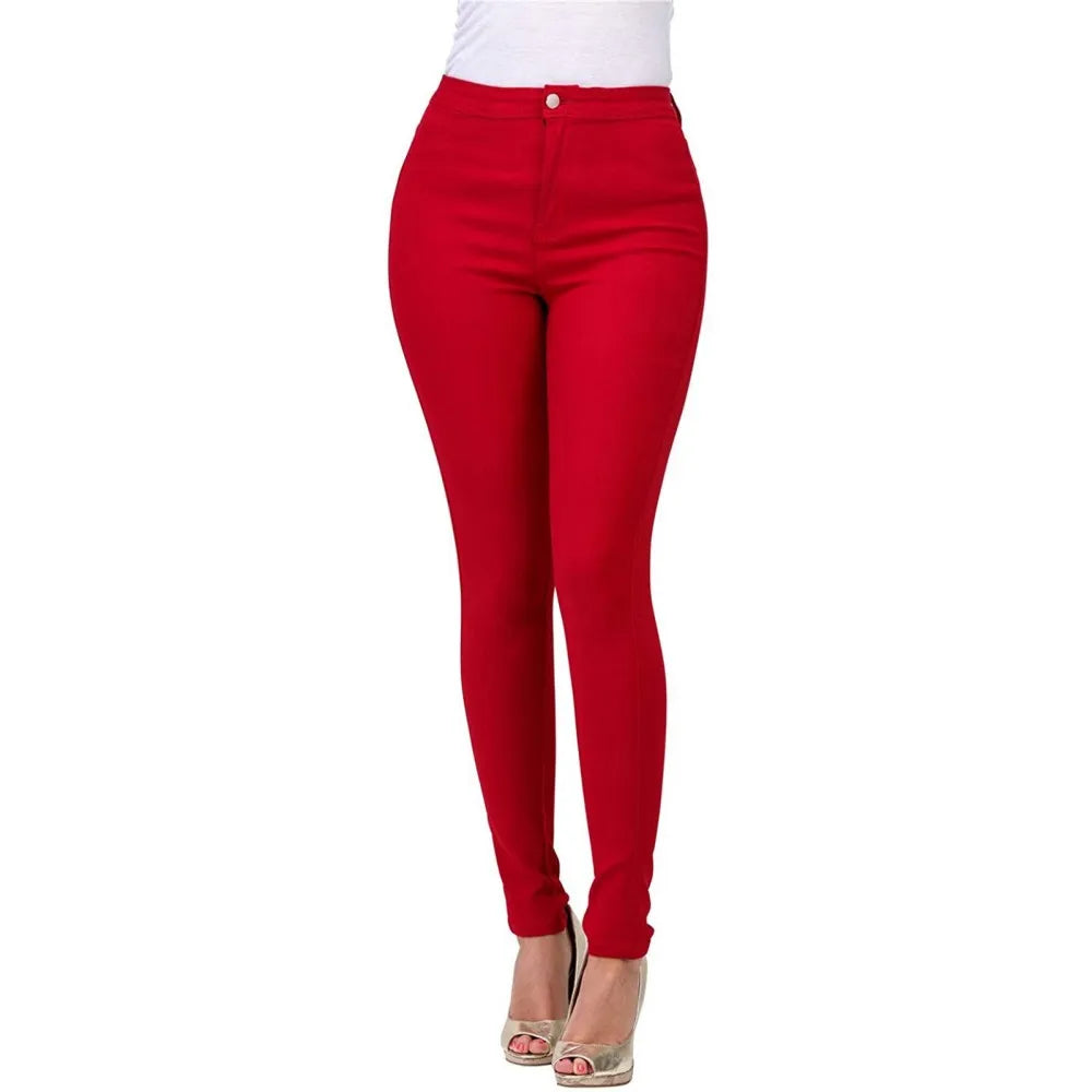 High-Waist Stretch Skinny Jeans – Slim Fit