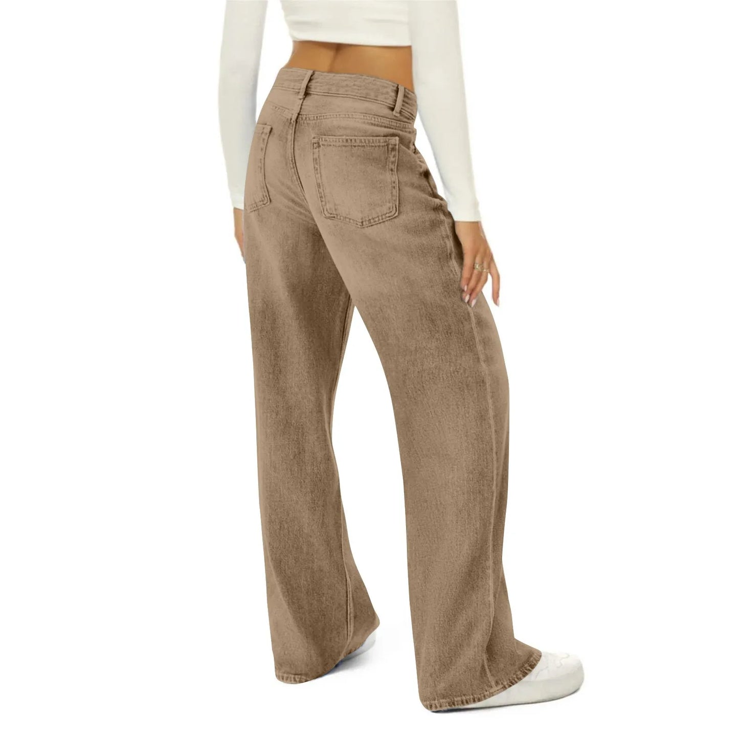 Vintage Irregular High Waist Wide Leg Jeans – Baggy Slimming Streetwear for Women