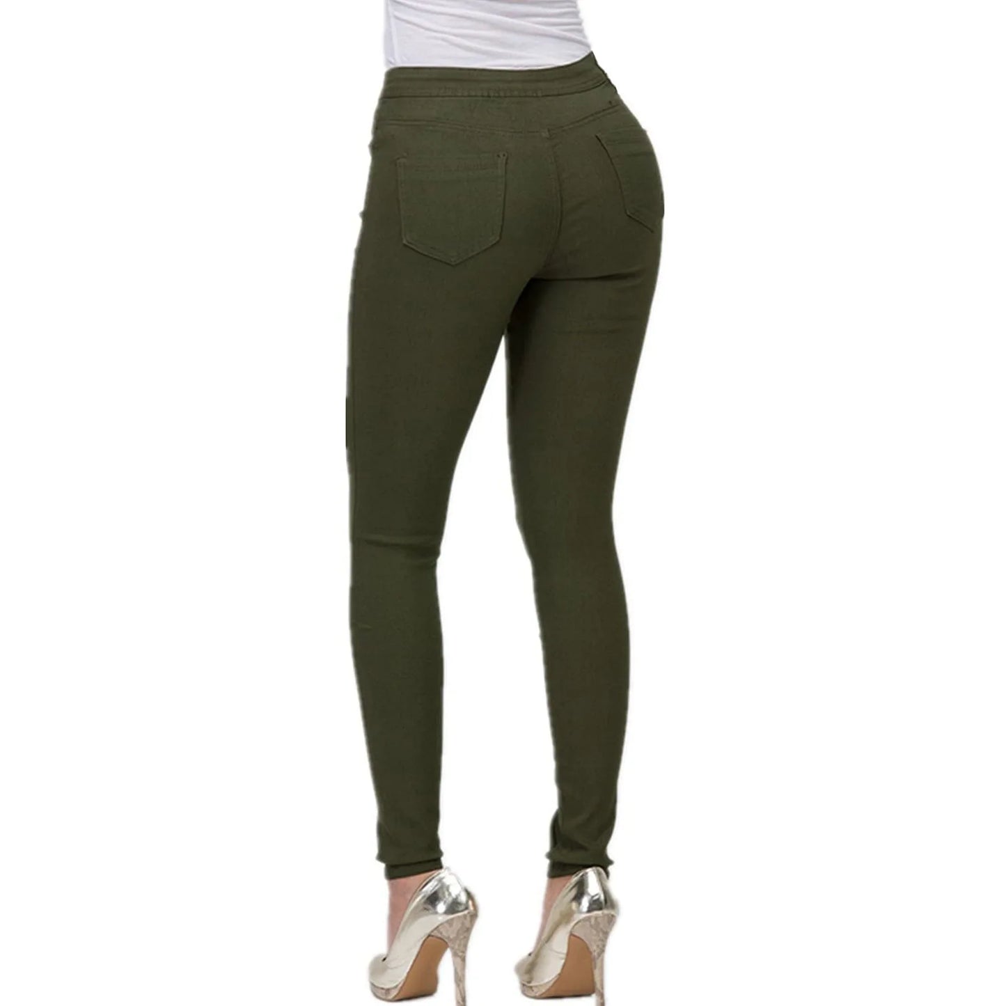 High-Waist Stretch Skinny Jeans – Slim Fit