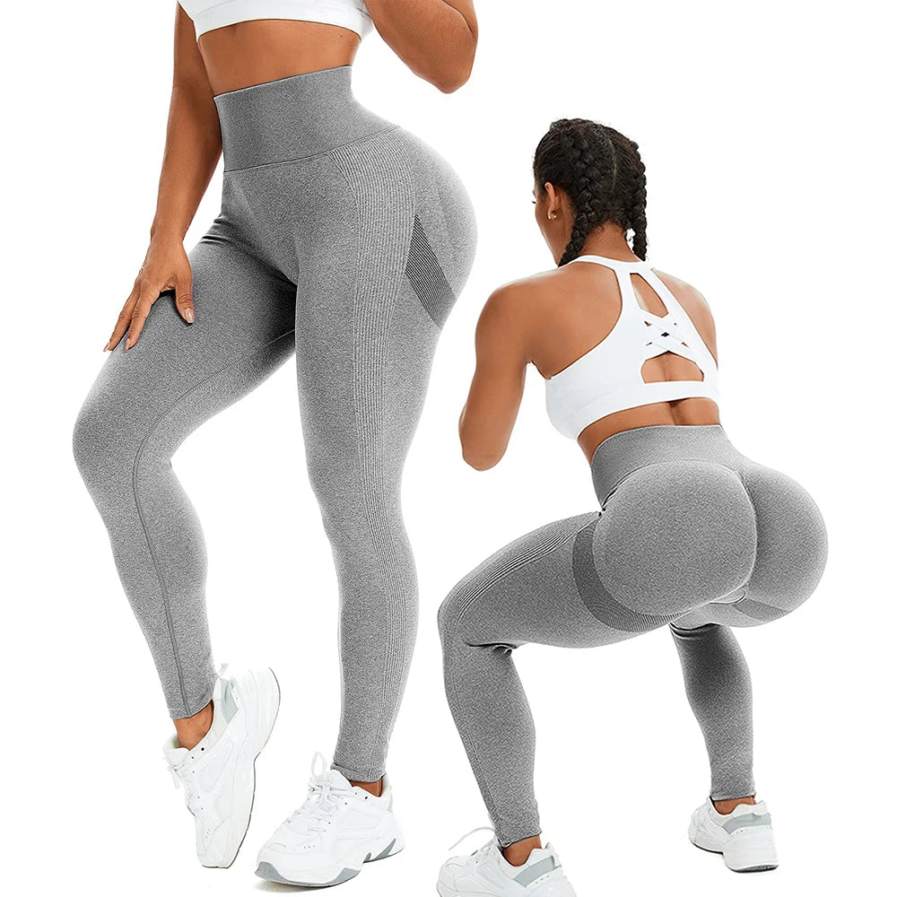 Gradient High-Waist Push-Up Fitness Leggings – Women’s Stretch Workout Tights