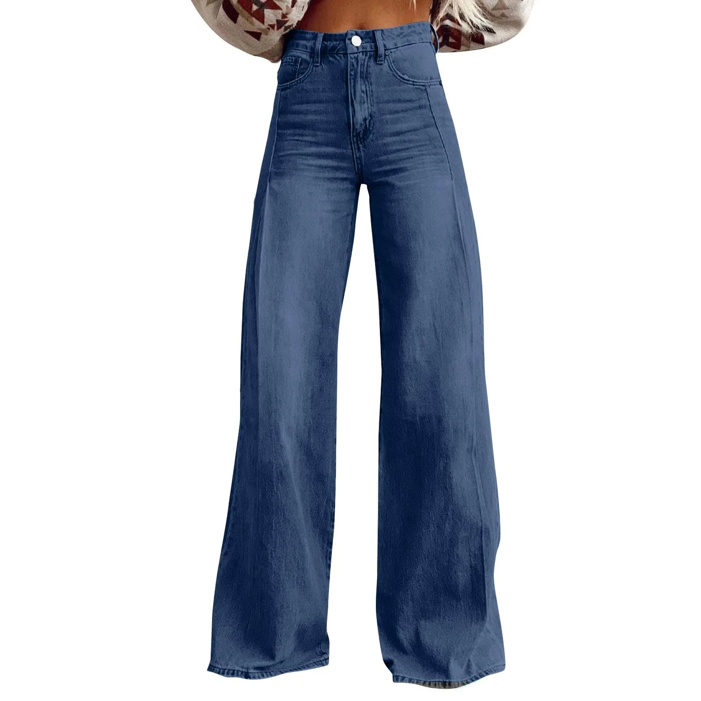 Vintage Irregular High Waist Wide Leg Jeans – Baggy Slimming Streetwear for Women