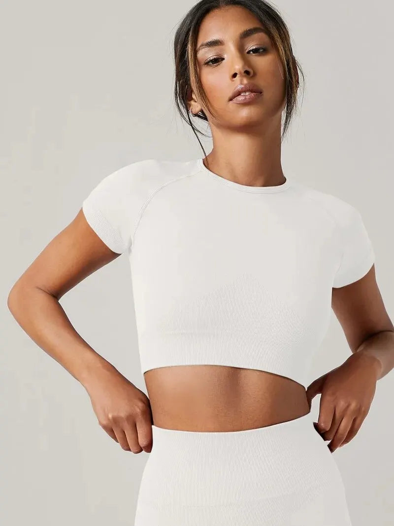 Women’s Seamless Yoga Top / Short Sleeve Sport Shirt