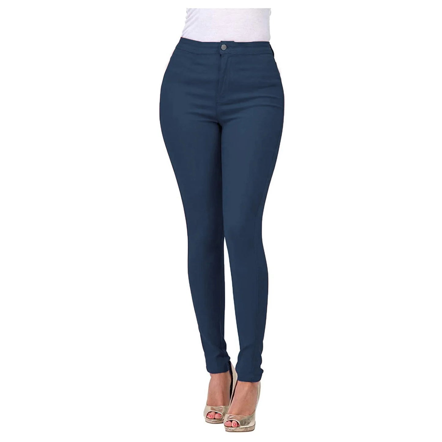 High-Waist Stretch Skinny Jeans – Slim Fit