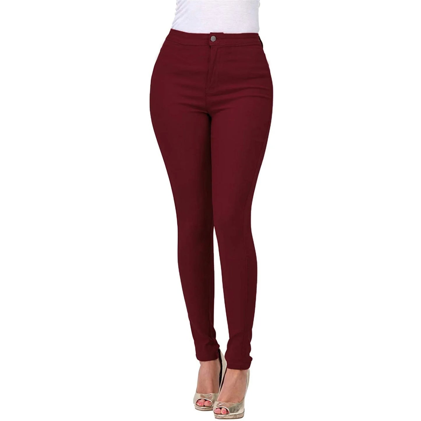 High-Waist Stretch Skinny Jeans – Slim Fit