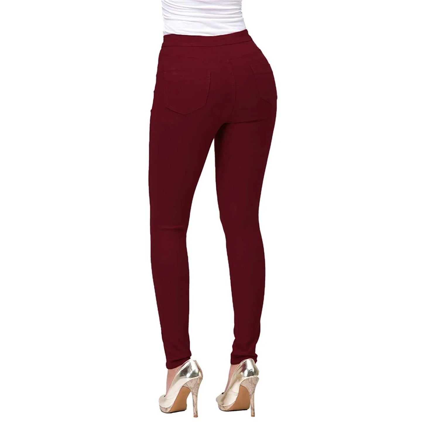 High-Waist Stretch Skinny Jeans – Slim Fit