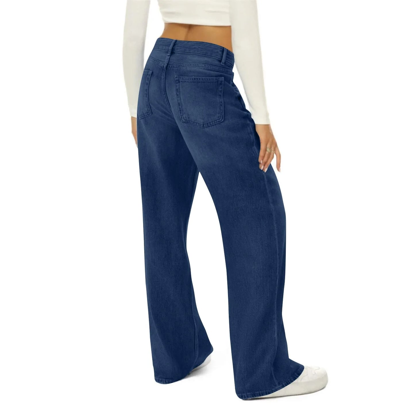 Vintage Irregular High Waist Wide Leg Jeans – Baggy Slimming Streetwear for Women