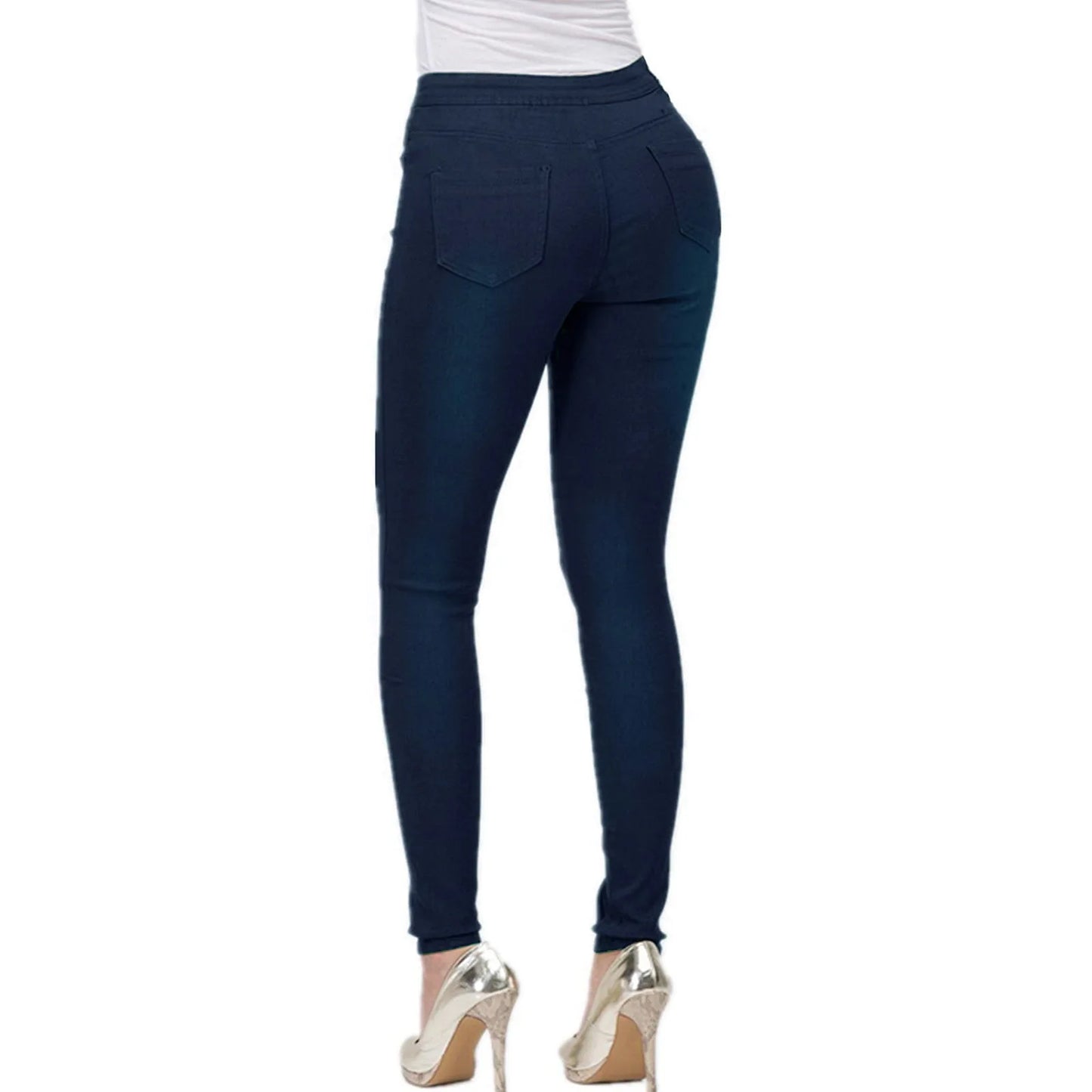 High-Waist Stretch Skinny Jeans – Slim Fit