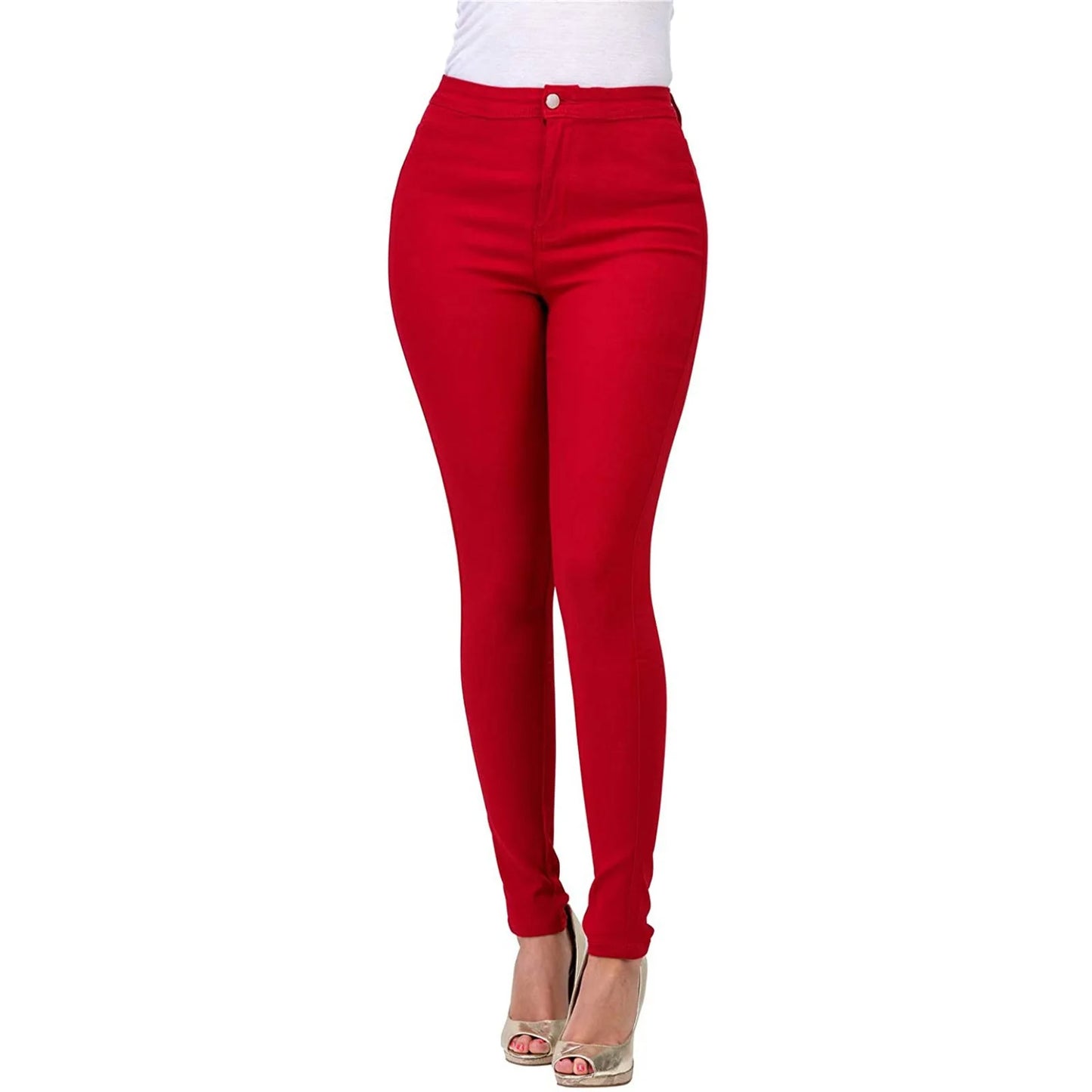 High-Waist Stretch Skinny Jeans – Slim Fit