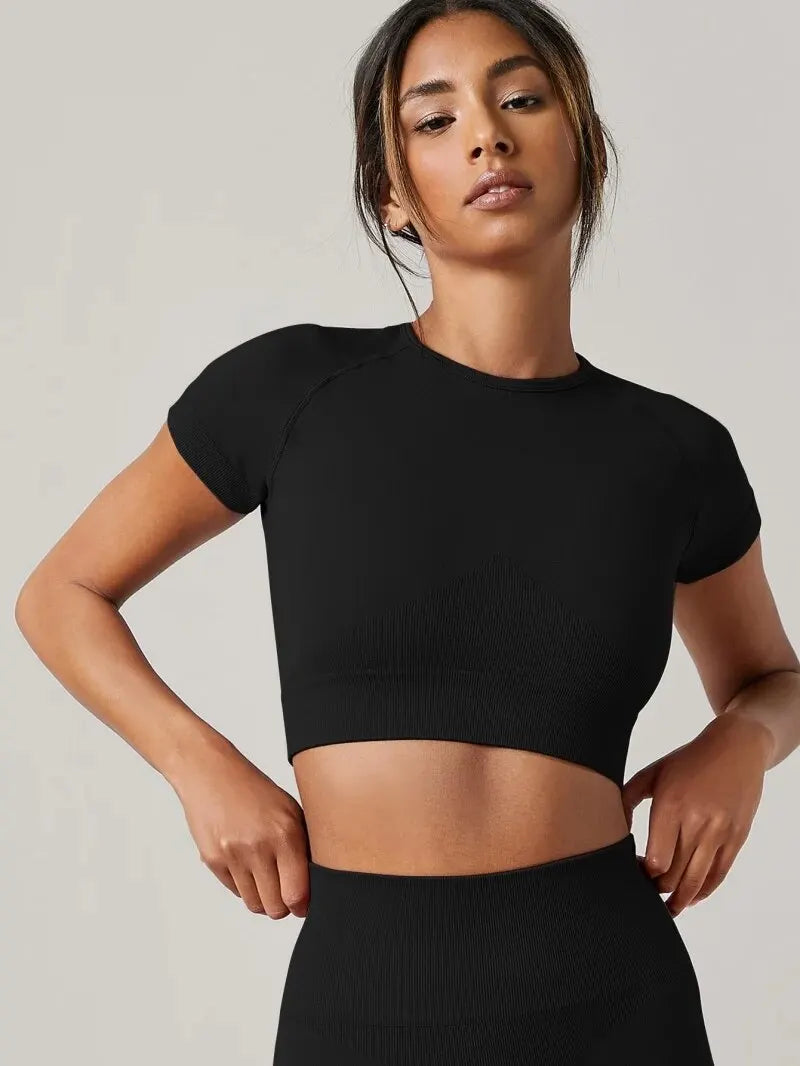 Women’s Seamless Yoga Top / Short Sleeve Sport Shirt