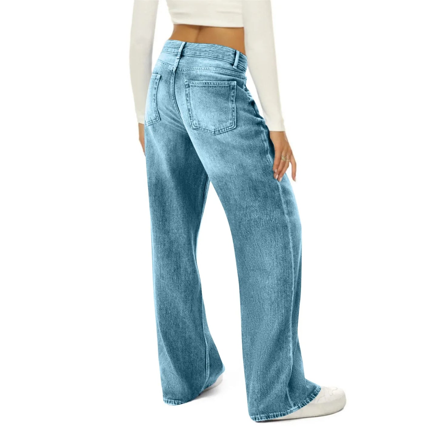 Vintage Irregular High Waist Wide Leg Jeans – Baggy Slimming Streetwear for Women