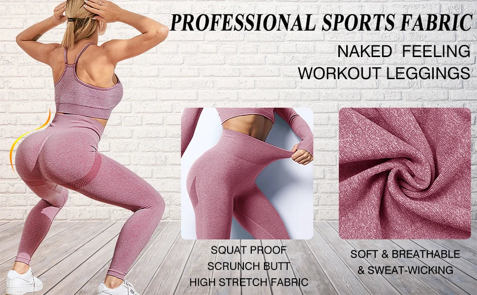 Gradient High-Waist Push-Up Fitness Leggings – Women’s Stretch Workout Tights