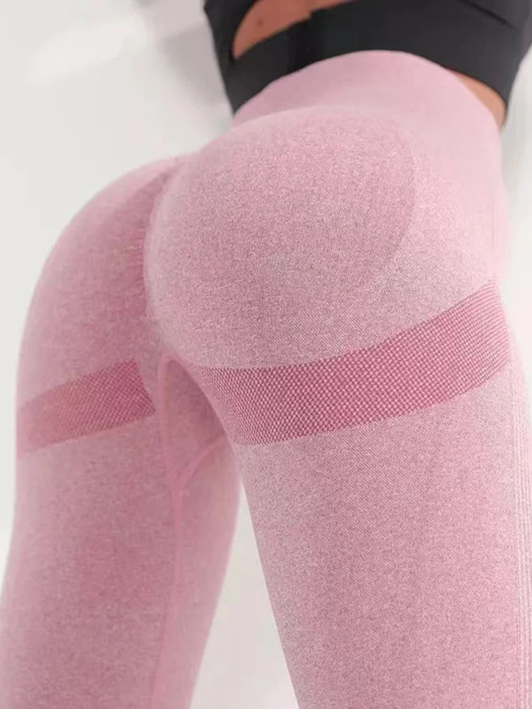 Gradient High-Waist Push-Up Fitness Leggings – Women’s Stretch Workout Tights
