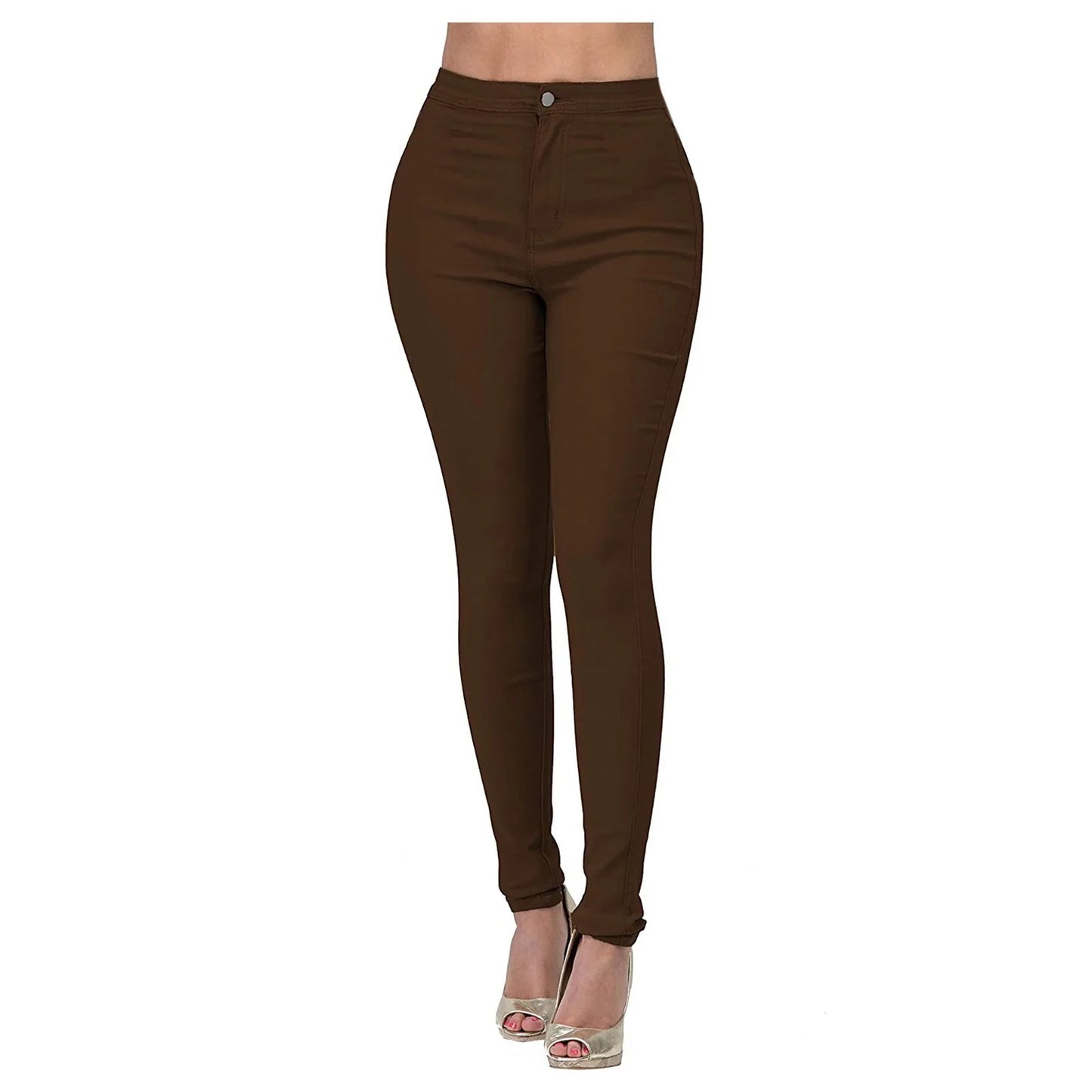 High-Waist Stretch Skinny Jeans – Slim Fit