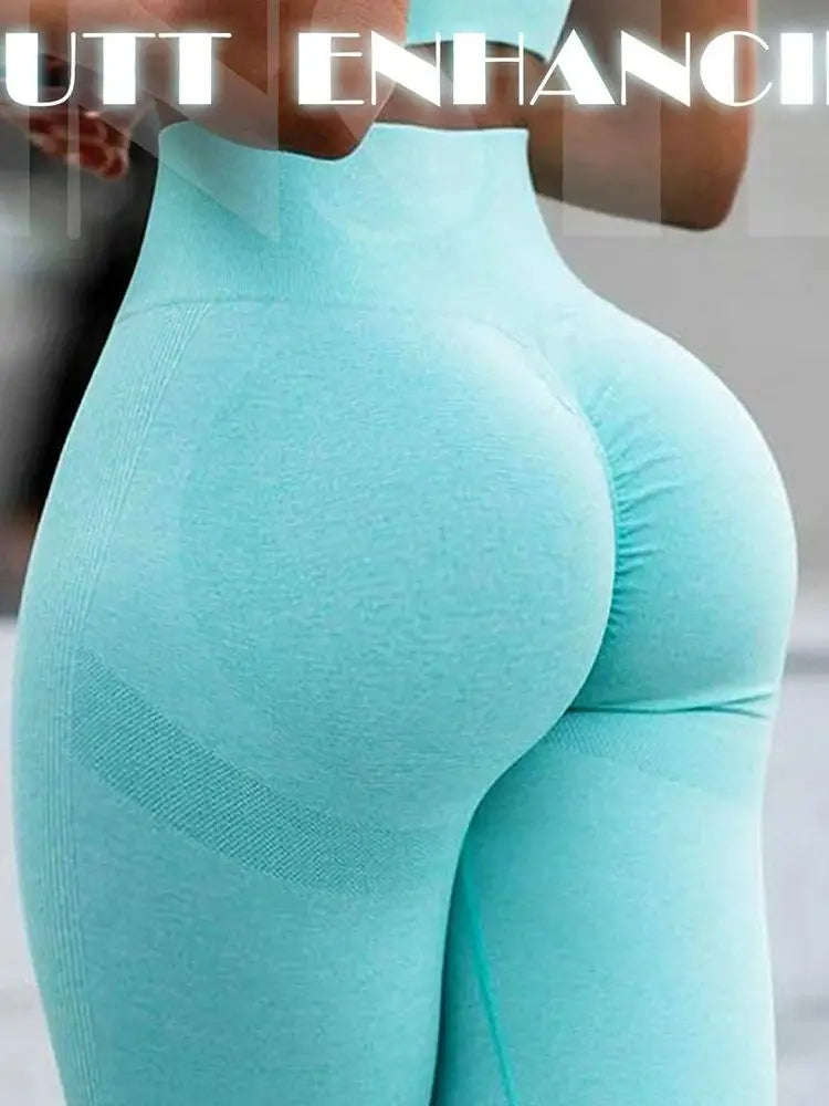 Gradient High-Waist Push-Up Fitness Leggings – Women’s Stretch Workout Tights