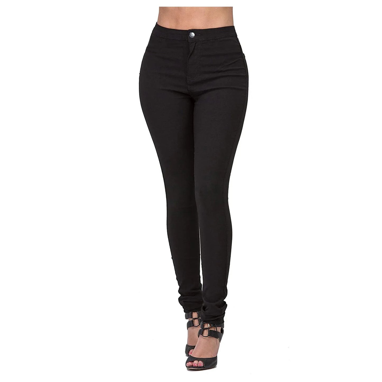 High-Waist Stretch Skinny Jeans – Slim Fit
