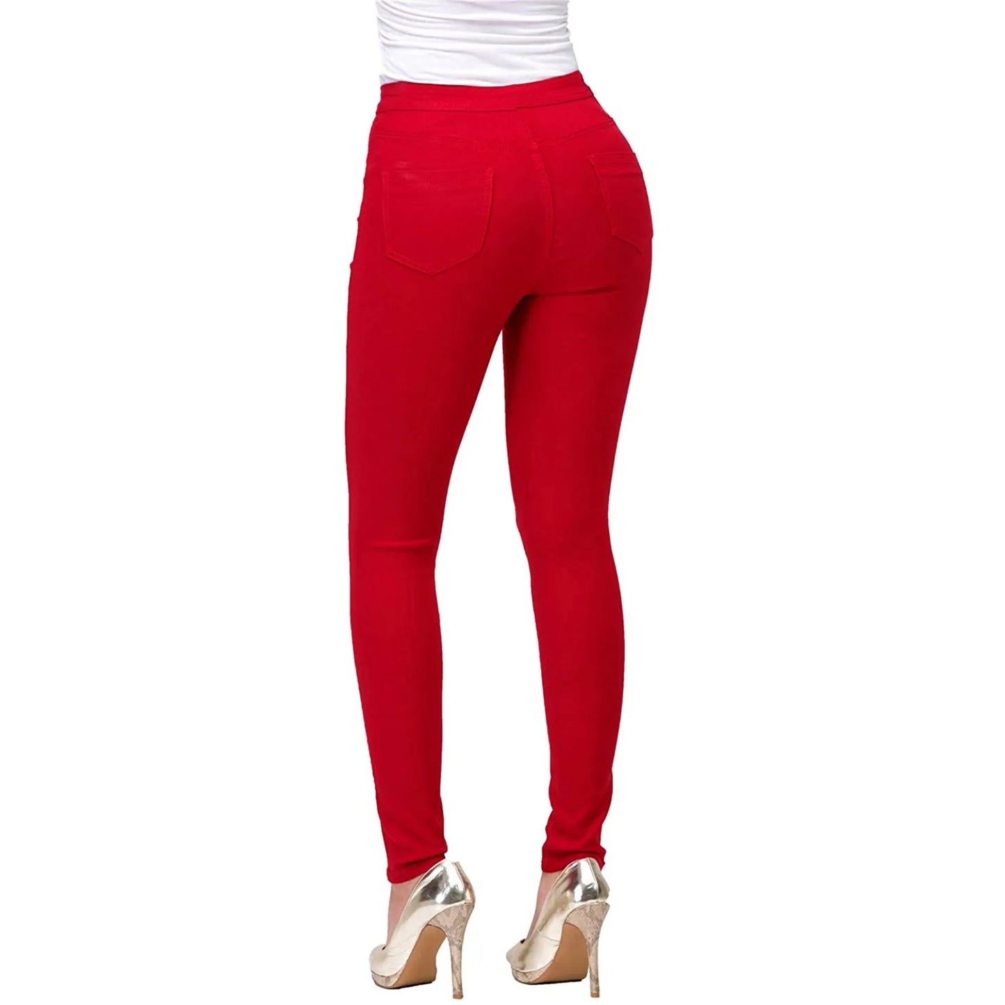 High-Waist Stretch Skinny Jeans – Slim Fit