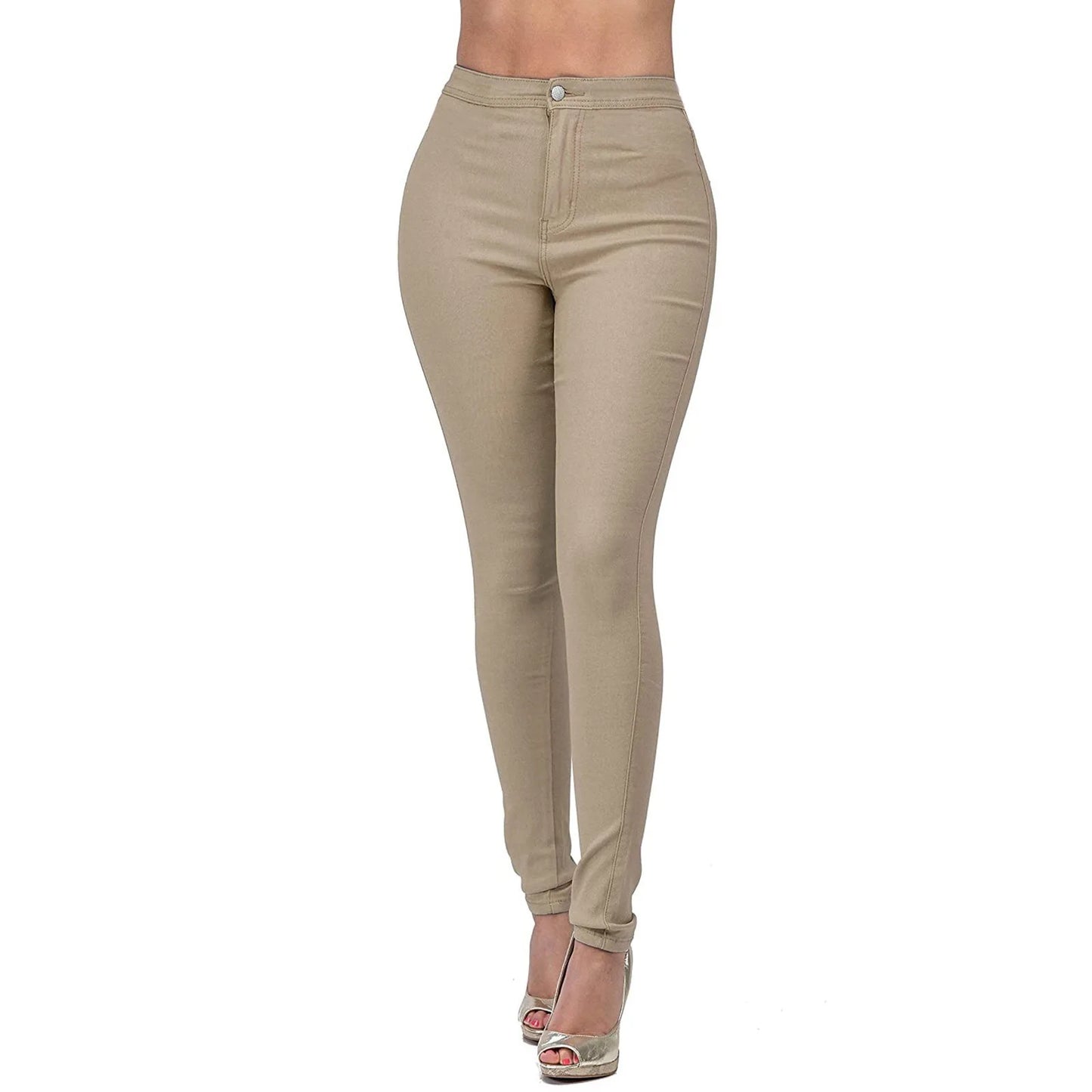 High-Waist Stretch Skinny Jeans – Slim Fit