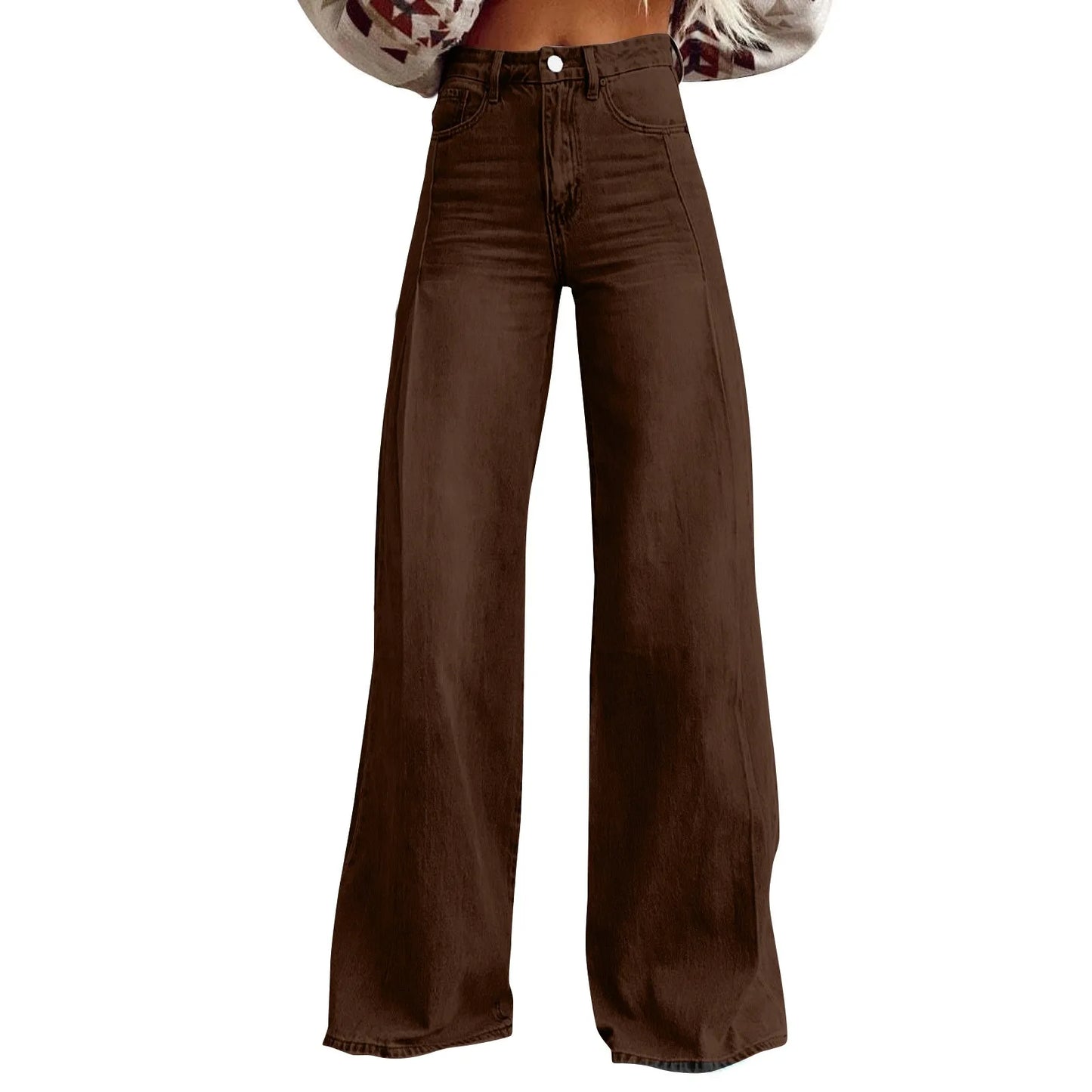 Vintage Irregular High Waist Wide Leg Jeans – Baggy Slimming Streetwear for Women