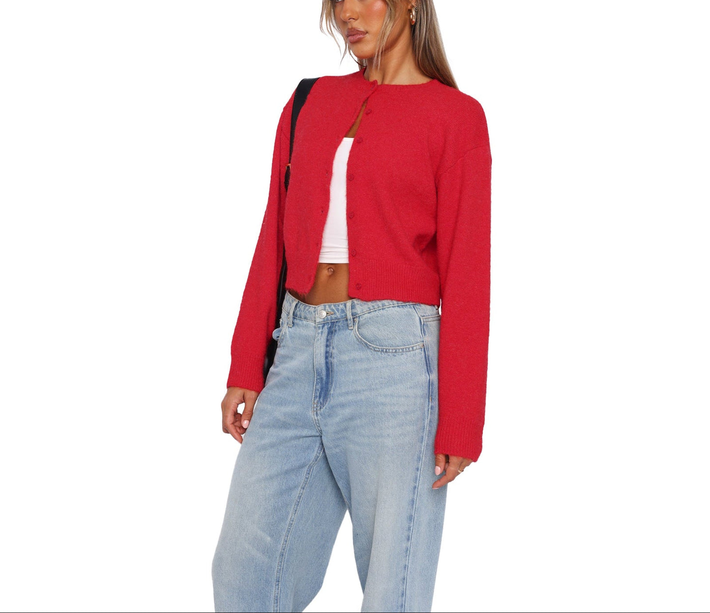 Comfort And Casual Solid Color Woolen Cardigan Short Coat Top Sweater