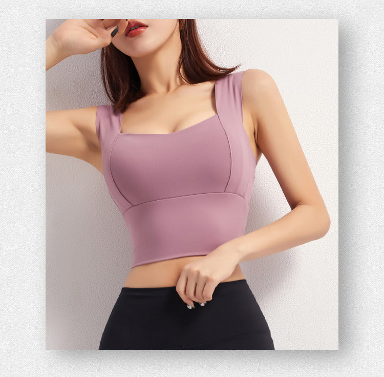 Yoga Crop Top for Women – Push-Up Sports Bra, Athletic Gym Vest