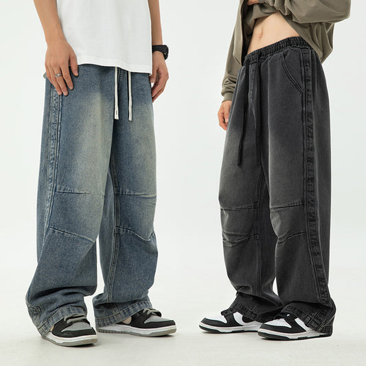 Men's Pleated Japanese-Style Drawstring Trousers