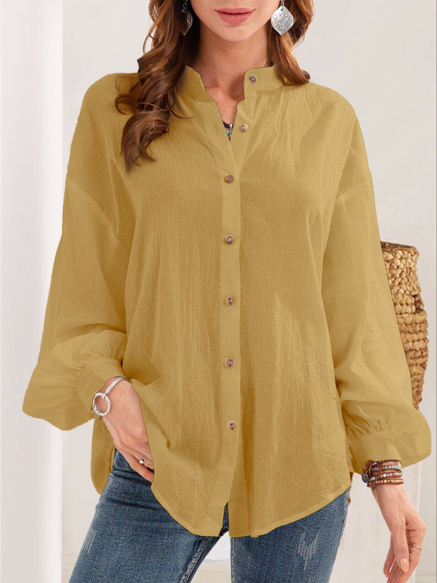 Women’s Cotton-Linen Long-Sleeve Cardigan Shirt – Lightweight & Stylish