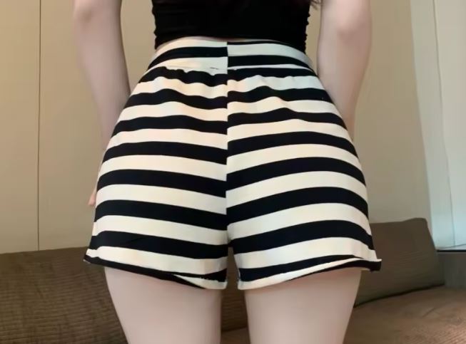Striped Casual Cargo Shorts